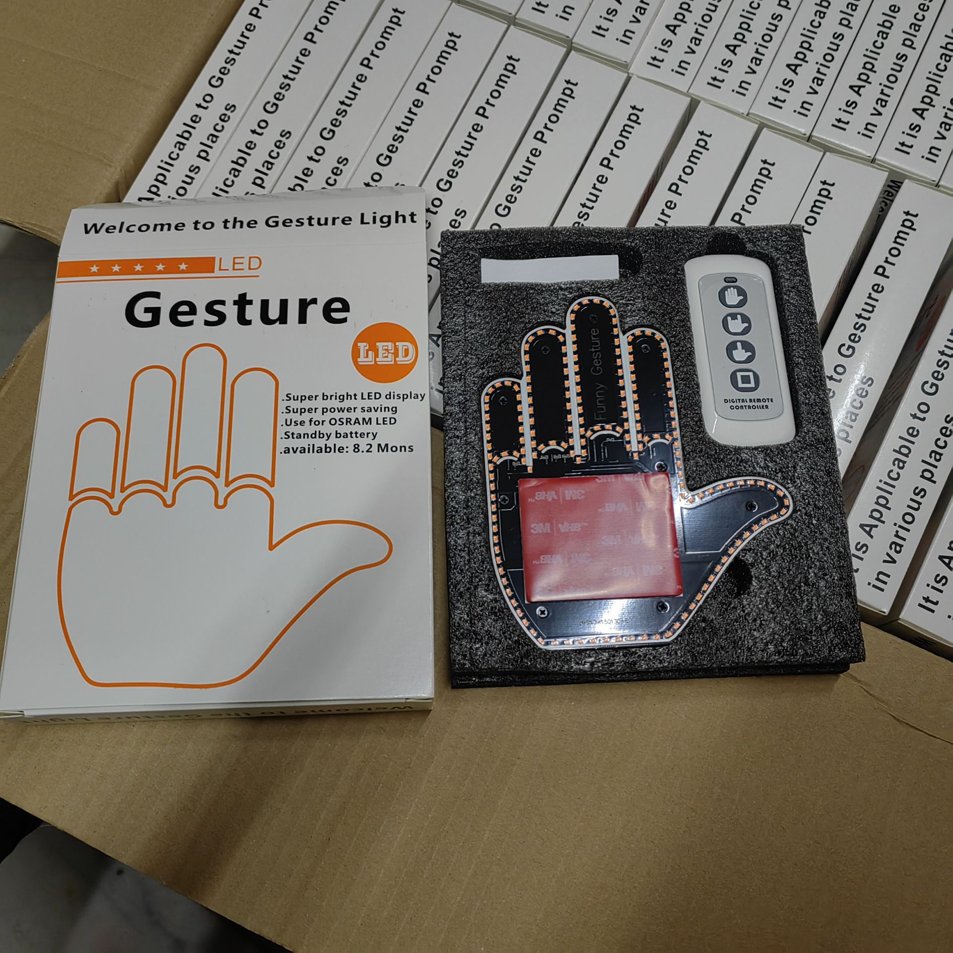 Luz de dedo del coche transfronteriza Luz de gesto luz de advertencia multifunción del coche luz trasera anticolisión Luz De Palma interactiva