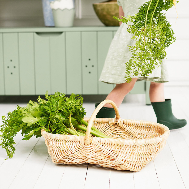 Cesta de verduras cesta tejida embalaje de flores apertura cesta portátil ratán bambú cesta de flores tejidas ramo arreglo floral flor azul tienda floral