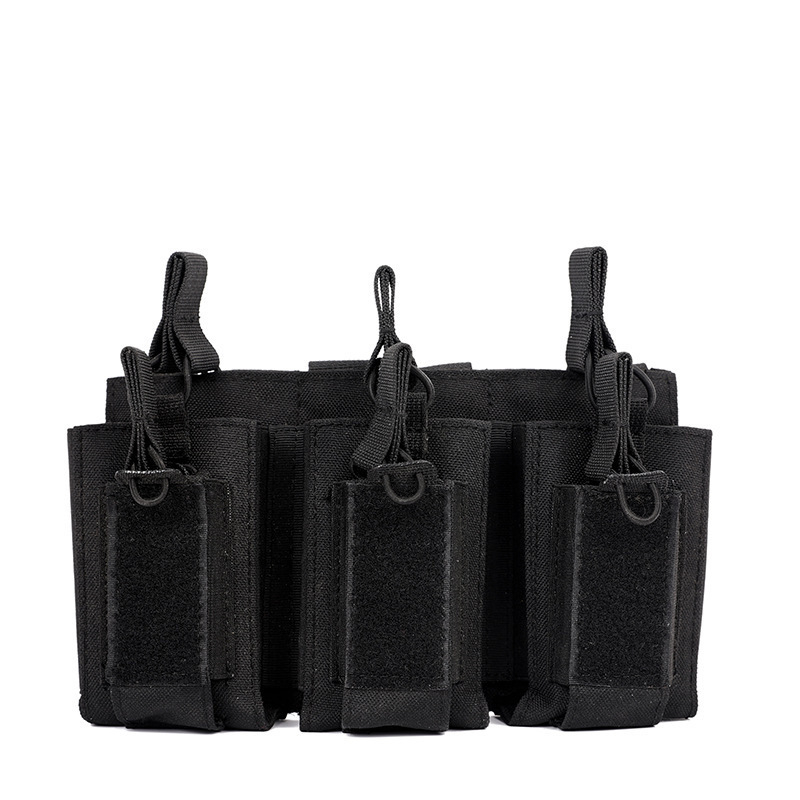 Outdoor Quick-Release Triple Tactical Accessory Bag Molle Tactical Vest Hanging Bag Camouflage