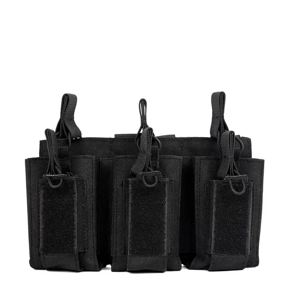 Outdoor Quick-Release Triple Tactical Accessory Bag Molle Tactical Vest Hanging Bag Camouflage