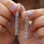 热卖古银色雕花女士耳环