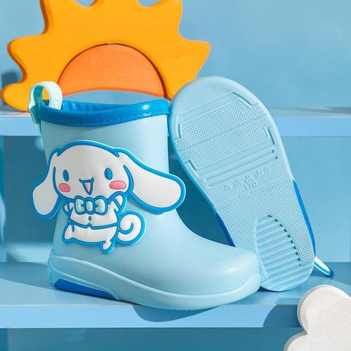 Sanrio genuine children's rain boots plus velvet Kuromi cinnamon dog Hello Kitty girls' rain boots non-slip children's rubber shoes