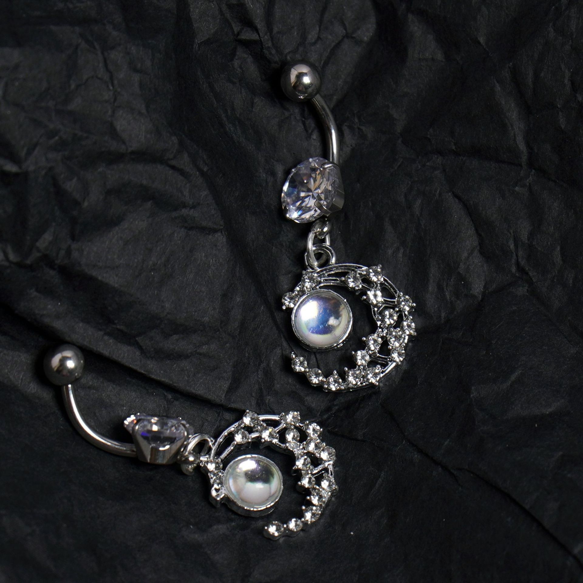 Anello per ombelico in acciaio inossidabile con farfalla colorata transfrontaliera, senza piercing, gioiello sexy con clip per orecchio_voghion.com