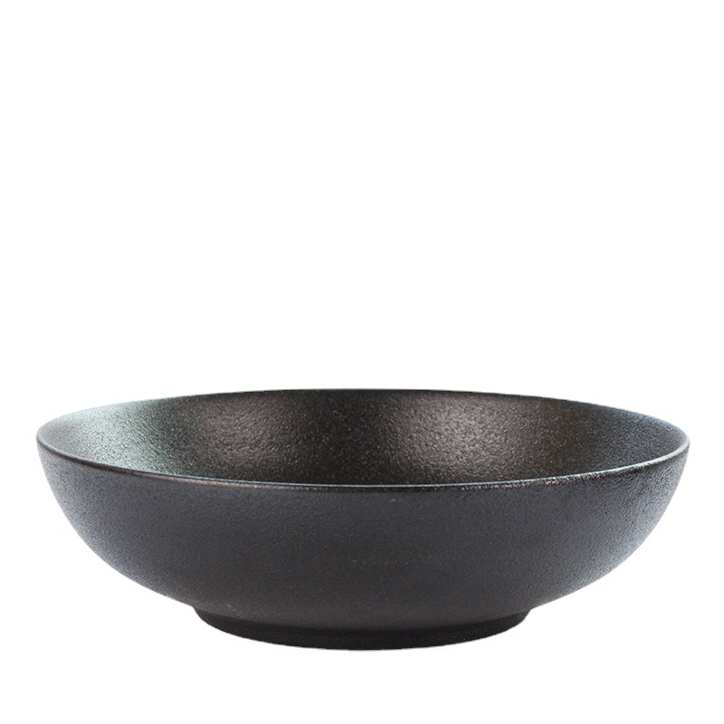 Tazón de cerámica Tazón de Fuente Grande esmerilado negro Cuencos de ramen