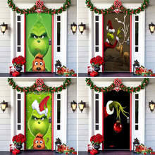 圣诞门盖装饰格林圣诞背景布圣诞节门罩门挂新年派对装饰门套挂毯