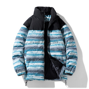 Customized Logo Winter Trendyy Versatile Cotton Coat for Men and Women, Trendyy Cotton Coat, Loose Warm Warm Clothing, Blue Brown