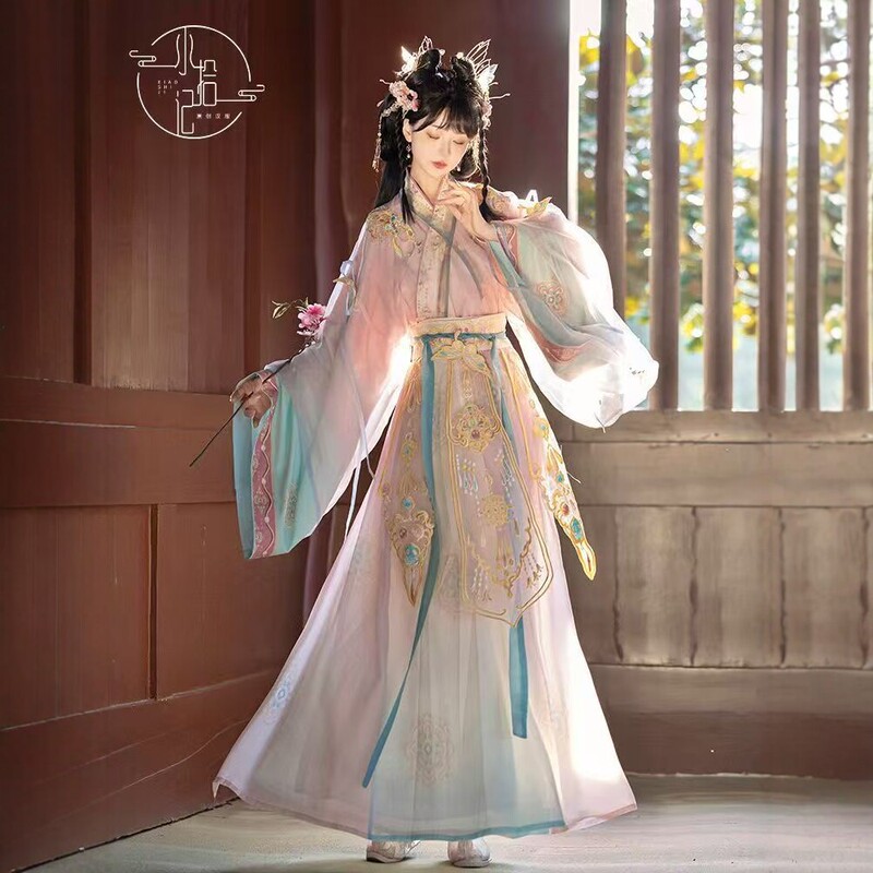 Original【Flower Fairy】Exquisitely Embroidered Tang-Style High-Waisted Hanfu for Women, Summer Ethereal Flowing Hezi Skirt Set Original【Flower Fairy】Exquisitely Embroidered Tang-Style High-Waisted Hanfu for Women, Summer Ethereal Flowing Hezi Skirt Set