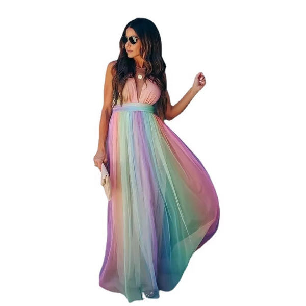 summer sexy rainbow dress