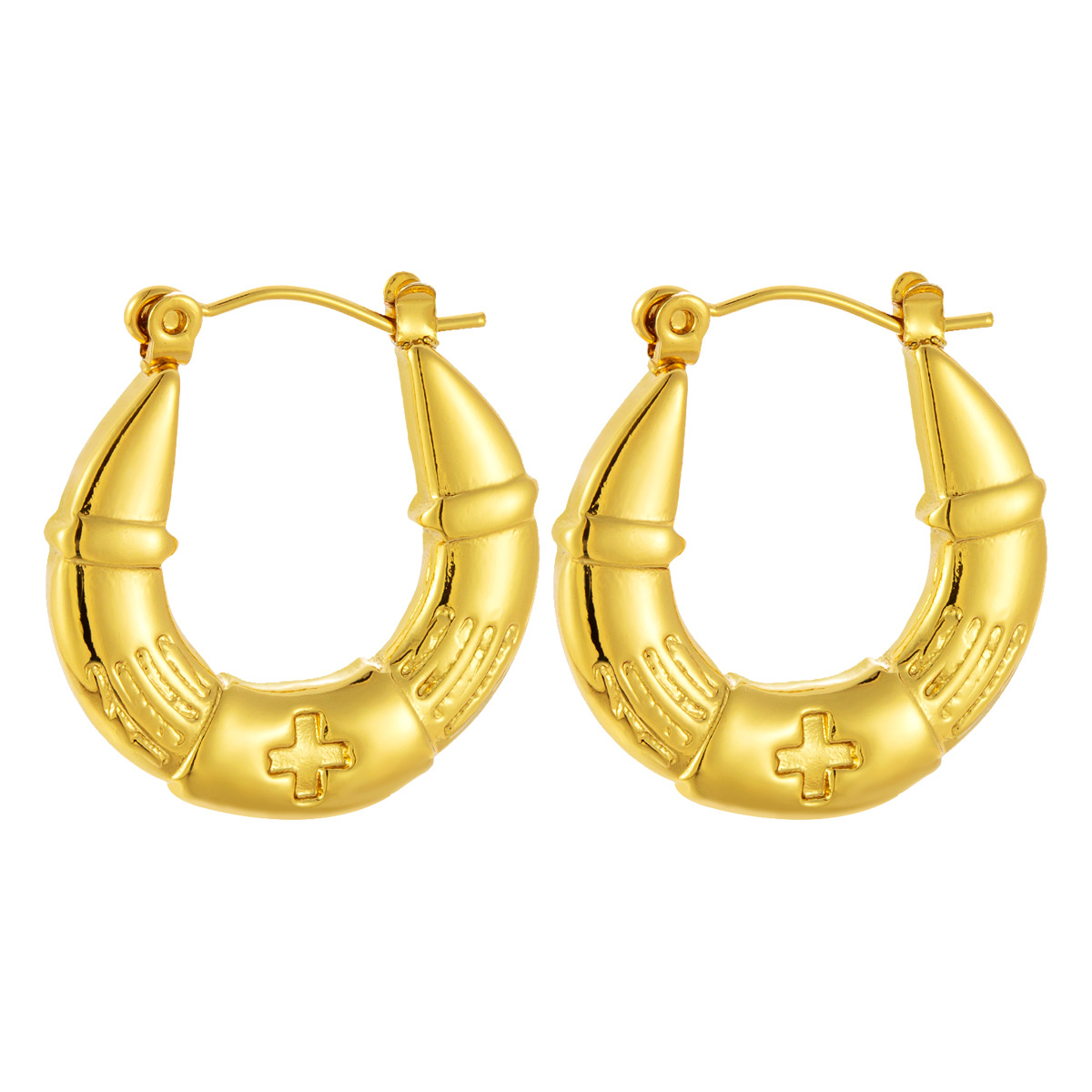 Pendientes de acero de titanio transfronterizos explosivos Pendientes retro de galvanoplastia de cercanías de moda Pendientes de oro para mujer geométrica de acero inoxidable