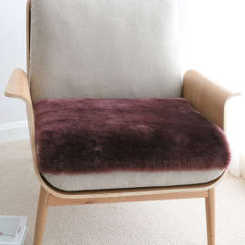 R9DC小沙羊剪绒短毛椅垫纯羊毛椅垫方垫坐垫沙发垫羊毛沙发毯餐椅