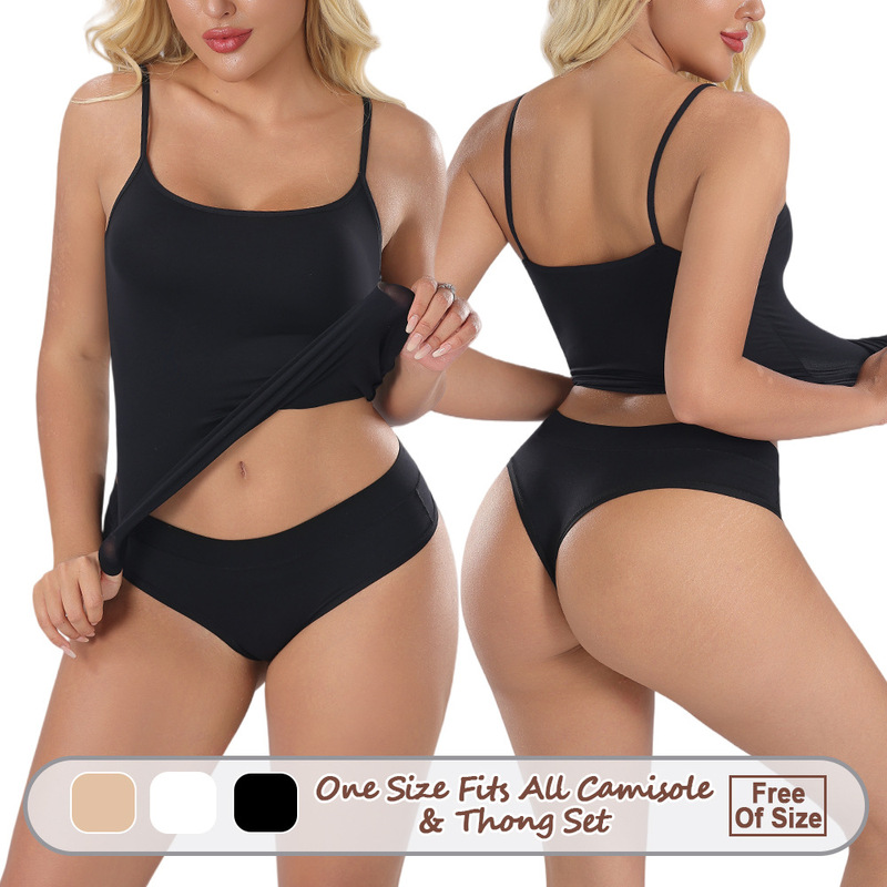 Zhanrun Cross-Border F01 F03 Size-Free High-Elastic Soft Camisole and Thong Set