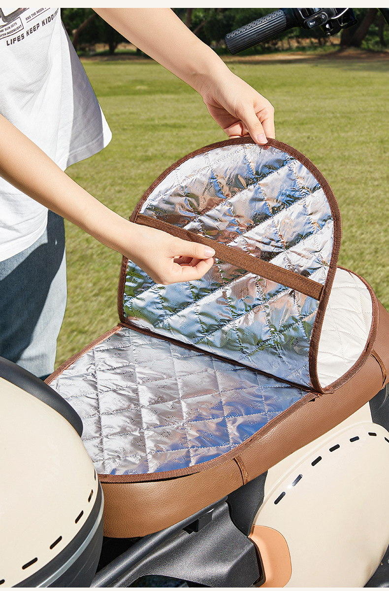 Flip-Up Electric Scooter Seat Cover, Waterproof, Sun-Proof, Summer Heat Insulation, Anti-Scalding, Universal Seat Cover for Aima and Yadea Electric Scooters