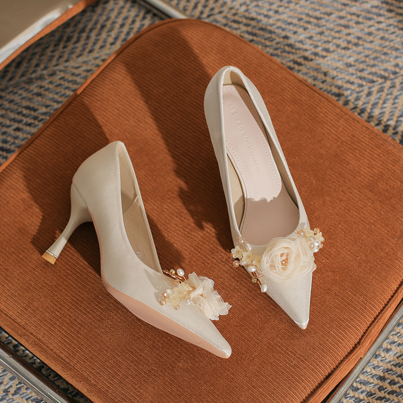 Classic Stilettos For Weddings, Versatile Pointed Toe High Heels_voghion.com