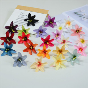 Simulated Saylily Flowers, Lily of the Valley 7cm Small Orchid Head, Ethnic Minority Headgear Making, Gift Box Decoration