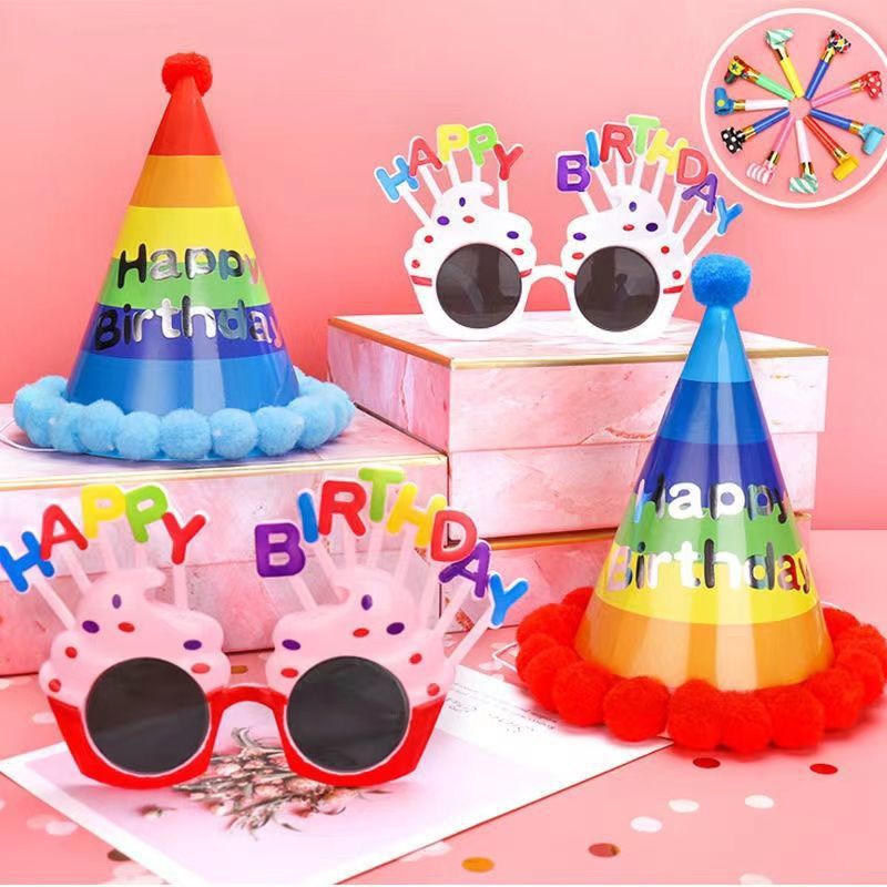 birthday glasses happy photograph prop Hat Birthday hat decorate scene arrangement children Adult party combination