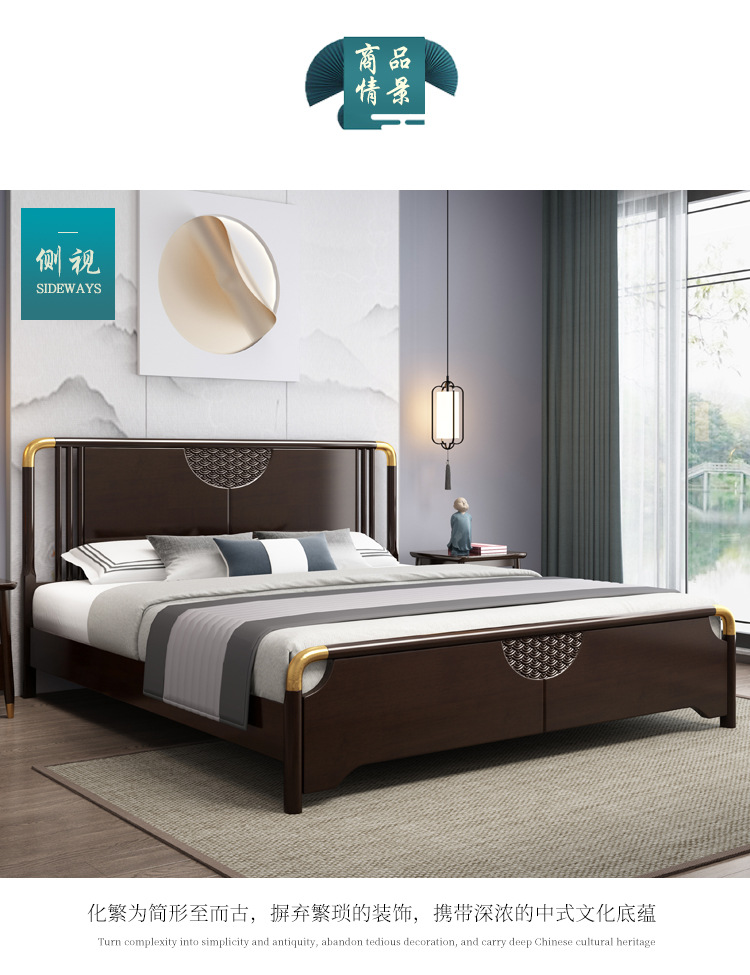 Nordic dual bed solid wood bed rack wooden bed rack 1 meter 8 solid wood bed
