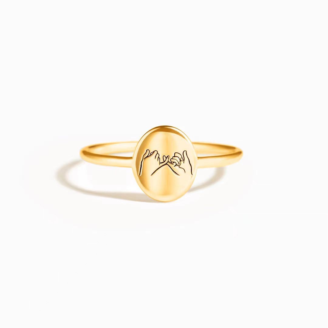 Gesture Pattern Sterling Silver Gesture Rings