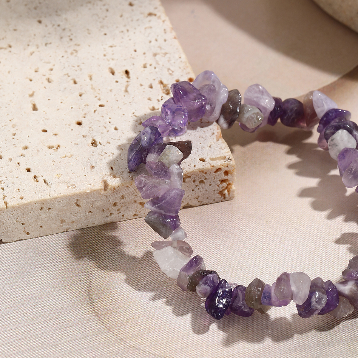 jewelry Bohemian colored gravel bracelet jewelry natural stone bracelet_voghion.com