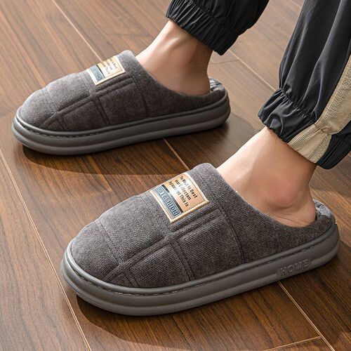 Warm winter slippers cute indoor home home autumn winter couple home thick bottom lined anti-slip plush new home use