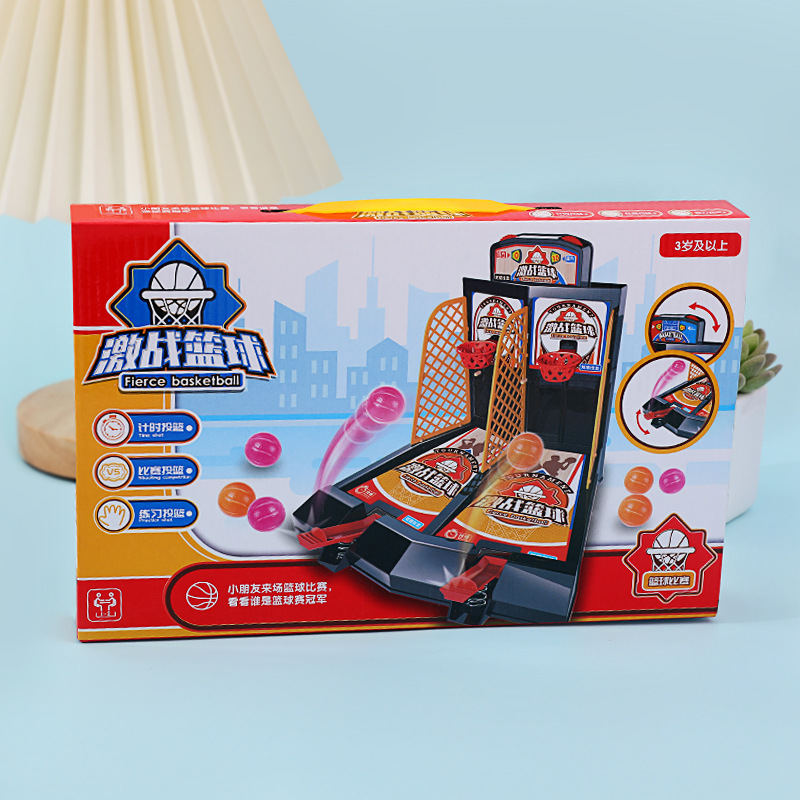 Doble juego de baloncesto juego de disparos de escritorio interactivo entre padres e hijos máquina de juego de mesa educativa para niños TikTok mesa de juguete