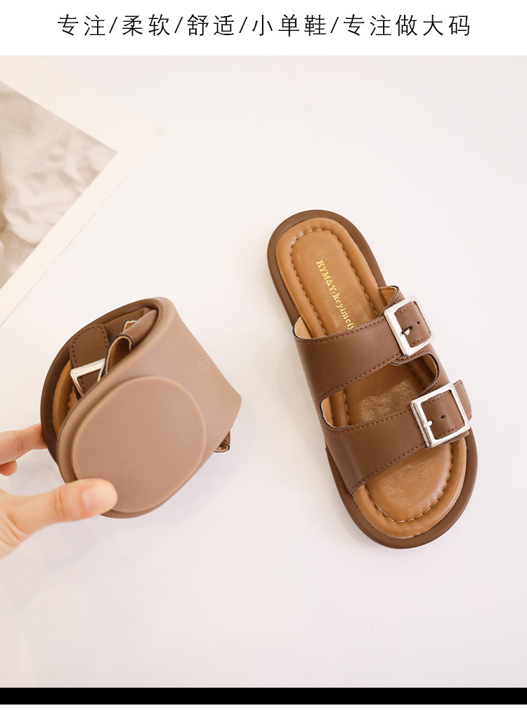 Comfortabel en elegant eenbenige woordgesp lente zomer nieuwe fabriek directe levering Taizhou mode zachte zolen sandalen pantoffels_voghion.com