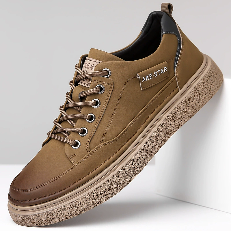 2024 осень новый мужской ручной работы онлайн повседневная кожаная обувь мужская шнуровка дикая доска обувь молодежная модная обувь мужская 2152