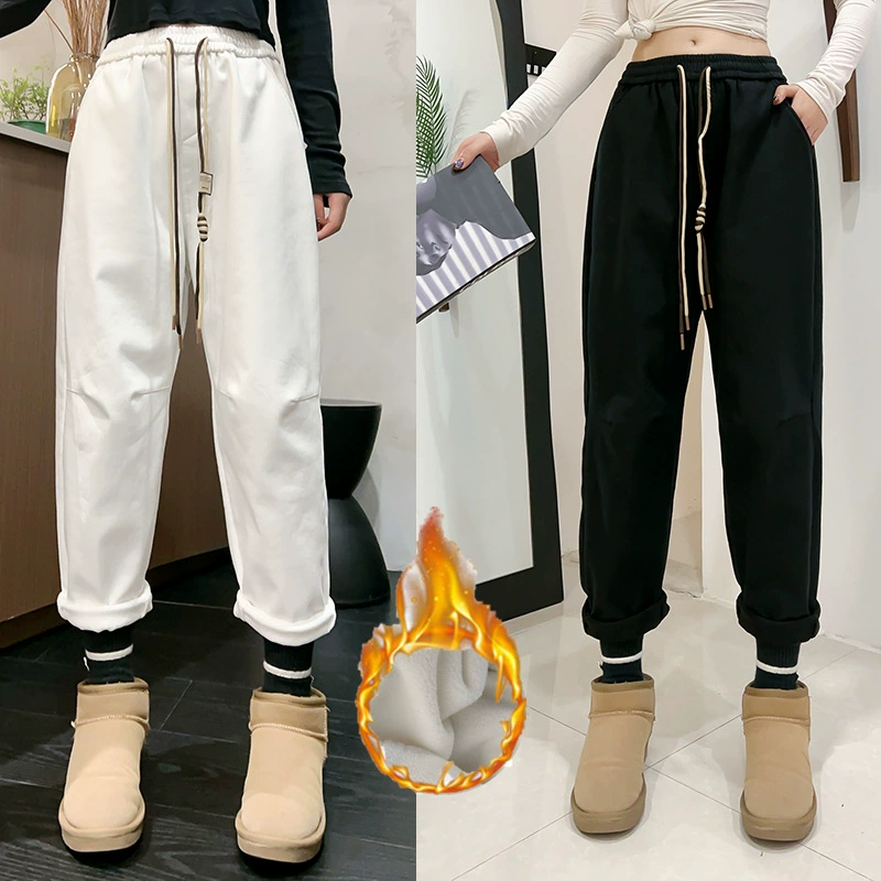 2024 осень и зима новый плюс размер 300 кг толстый MM тонкий, плюшевый, толстый, высокая талия, теплые джинсы для женщин