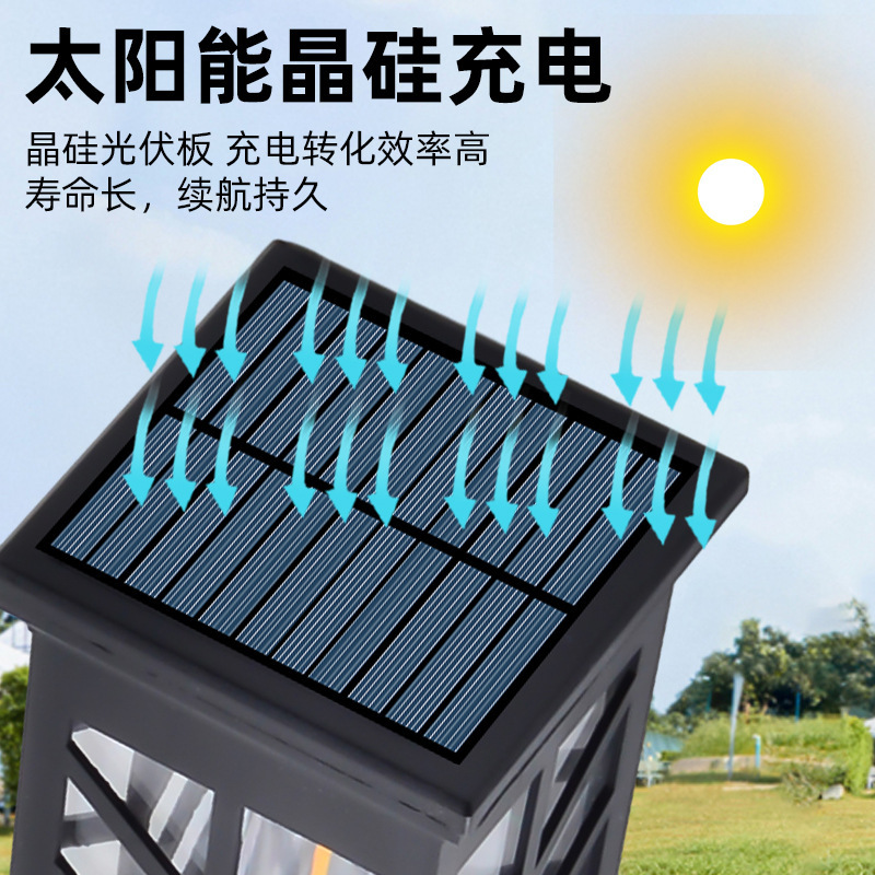 ソーラー屋外ガーデンライト家庭用屋外防水ヴィラ LED 芝生ライトガーデンコラムヘッドグラスライト|undefined