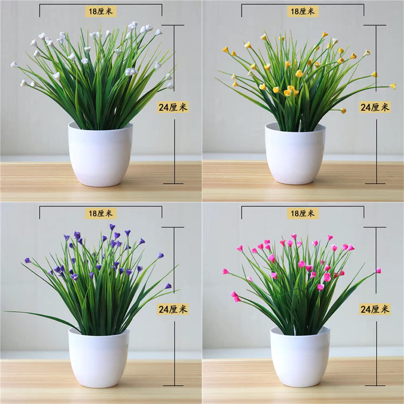 かわいい装飾小さな鉢植えプラスチックフラワー造花フラワーセット盆栽装飾リビングルームホームフラワーアレンジメント鉢植え|undefined