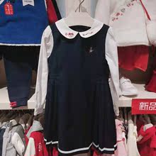 现货韩版童装国内专柜外贸尾单女童假两件连衣裙TKOW211253K