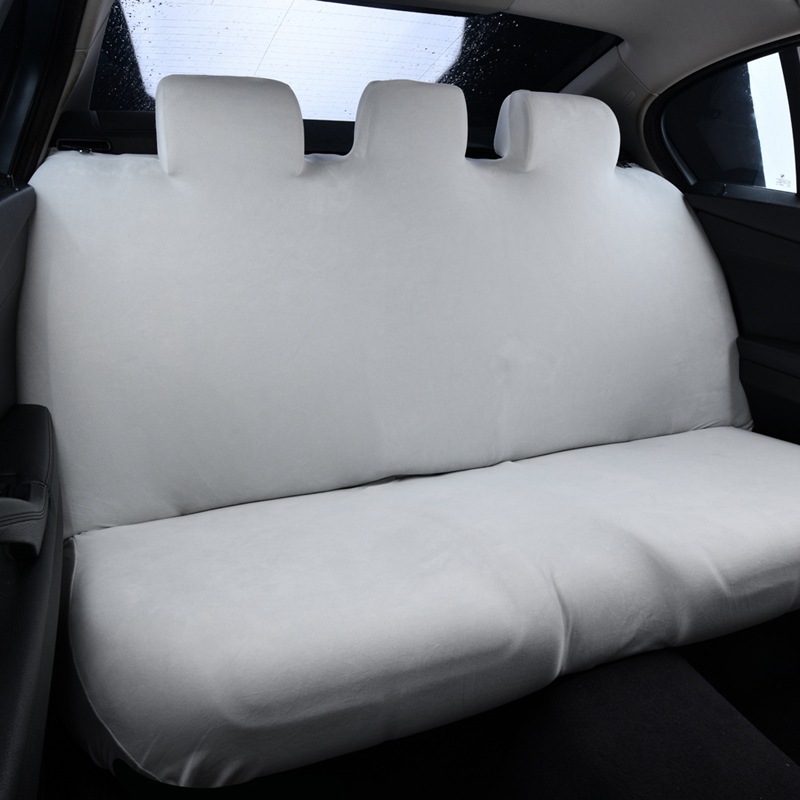 Thickened elastic car rear seat cover made of German velvet fabric, integrated backrest and seat cushion cover, suitable for all seasons