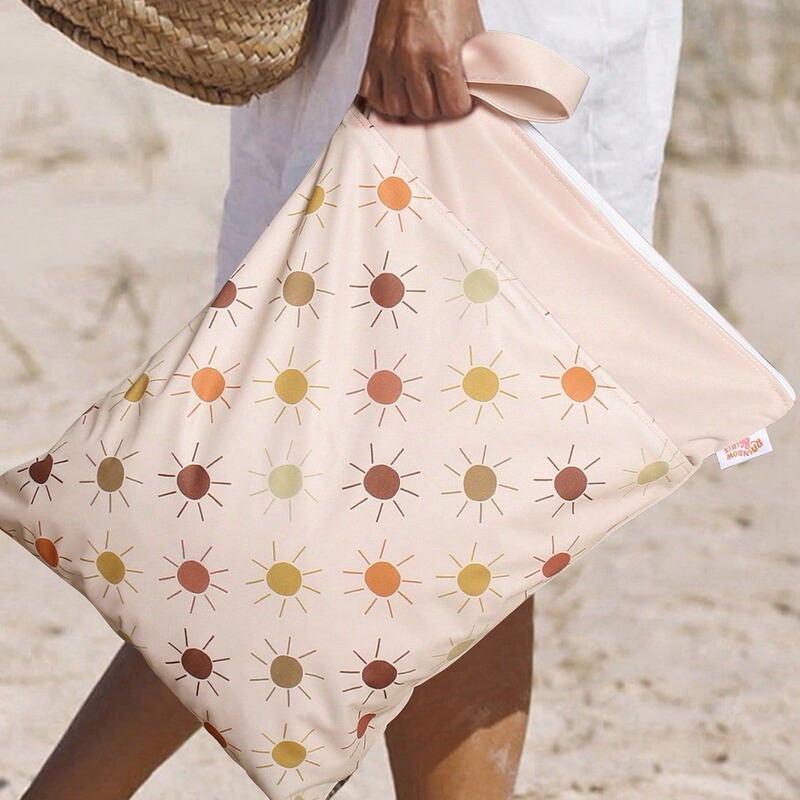 Nordic Printed Storage Hanging Bag Cross-border Hot Selling Baby Diaper Bag Wetbag Dry and Wet Separated Double Layer Waterproof Bag