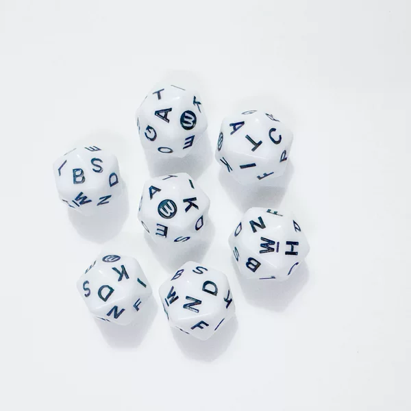 In Stock 20-Sided English Polyhedral Dice, Twenty-Sided English Alphabet Dice, English Alphabet Dice