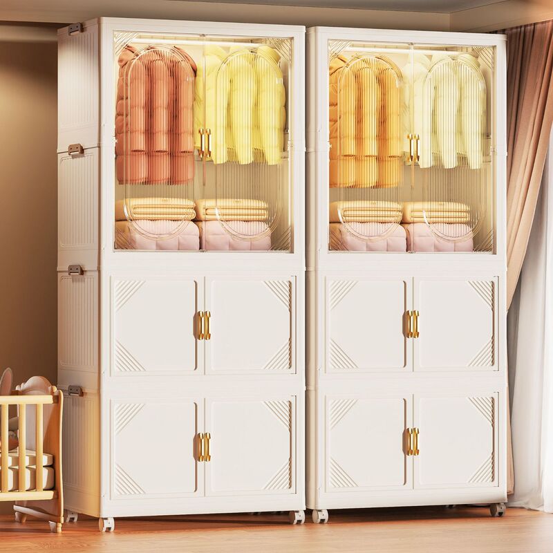家庭用プラスチック製の折り畳み式たんすは、ドアを開ける赤ちゃんの折り畳み箱の戸棚の小戸型収納棚を設置しないでください|undefined