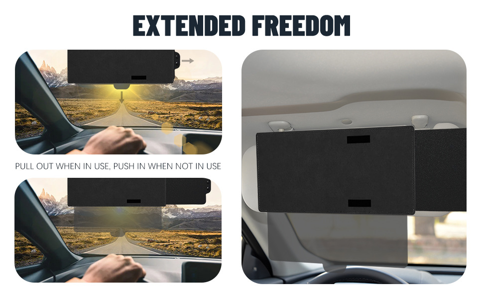 Directly Supplied from the Manufacturer, Portable Car Sunshade with Adjustable Retractable Clip, Anti-Glare Car Sunshade