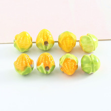 手绘玉米陶瓷珠diy饰品材料手机链陶瓷珠子散批手串配件串珠批发