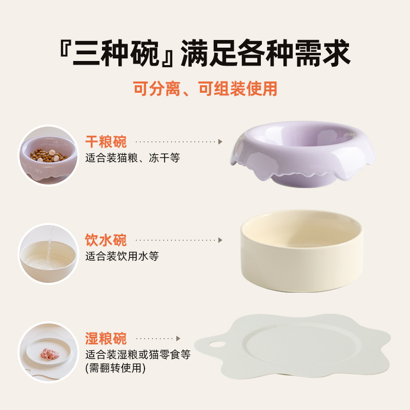 Tacos de cerámica creativos transfronterizos para gatos Tacos de mascotas Tacos de grano para gatos Tacos de alimentación para perros Tacos de agua para bebidas