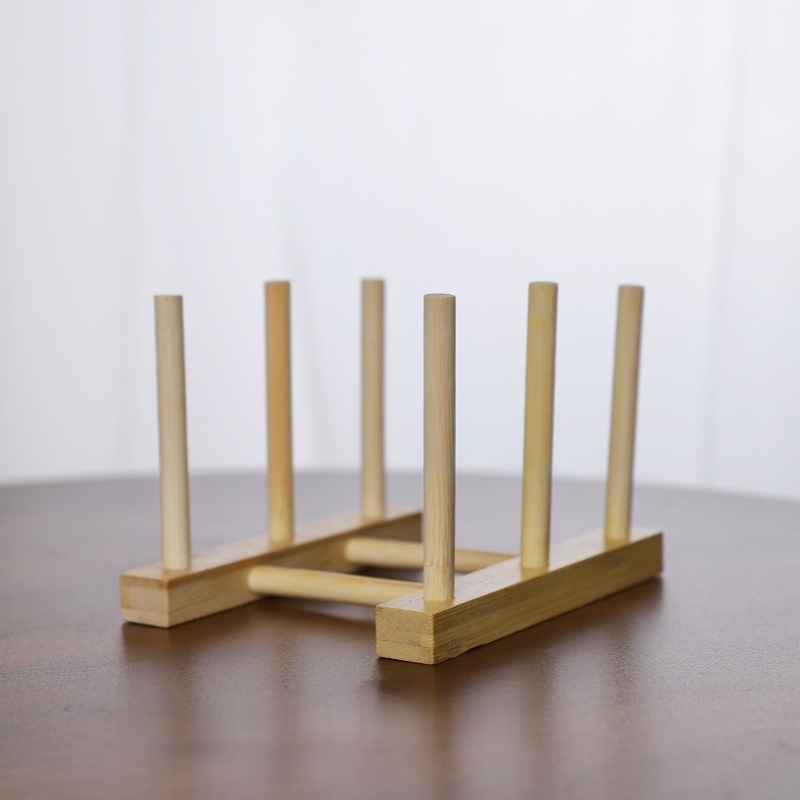Multifunctional Bamboo Cup Holder, Dinner Plate Drain Rack, Kitchen Storage Dish Rack, Tea Cup Holder, Wine Glass Rack