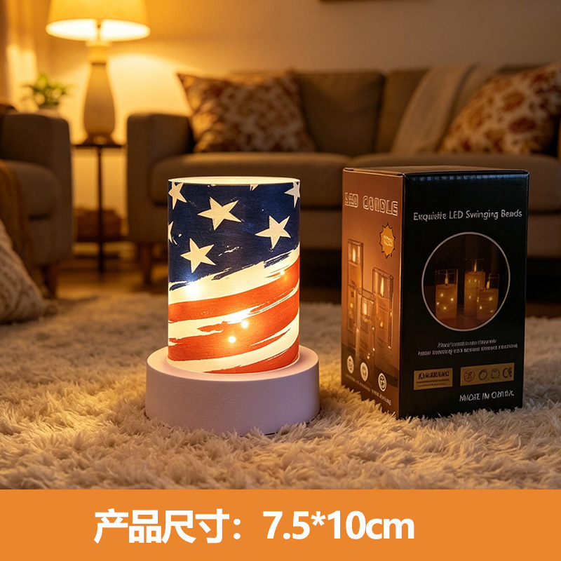 Explosiones transfronterizas LED adornos de lámpara de vela electrónica simulación de cumpleaños diseño de boda impresión UV lámpara larga personalizada