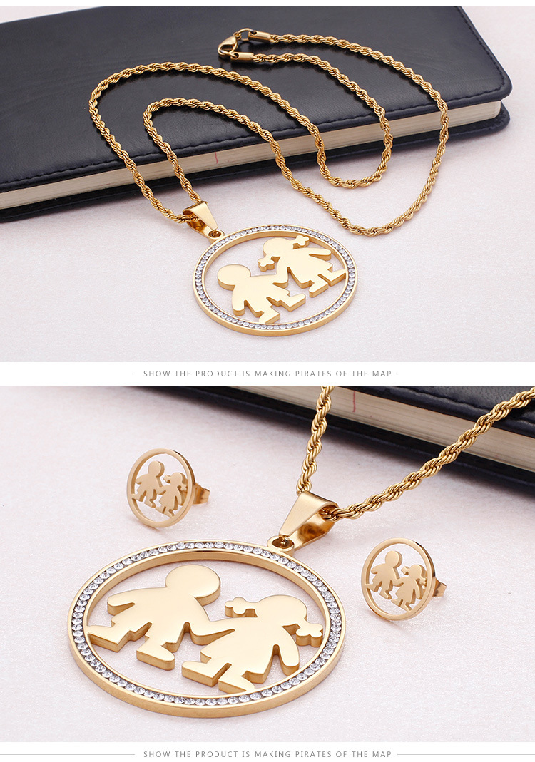 European and American Titanium Ornament Fashion Personality round with Diamond for Boys and Girls Or