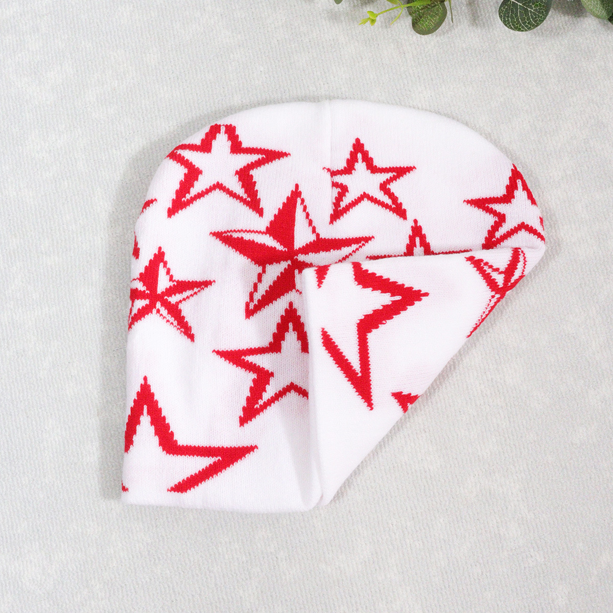 Gebreide muts muts trend trui Little Star Y2K jacquard heren en dames mutsen_voghion.com