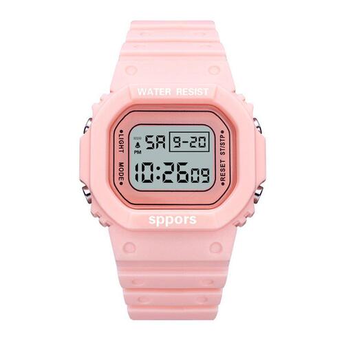 Matcha Green Small Cubic LED Electronic Watch for Couples - Multifunctional Watch for Men and Women, Night Light, Waterproof - Suitable for Middle School Students