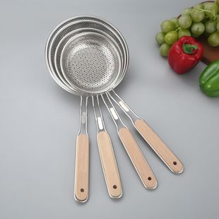 Factory Wholesale Lengthened Filter Long Handle Colander Household Kitchen Mesh Leakage Soybean Milk Juice Malatang Stainless Steel Oil Grid