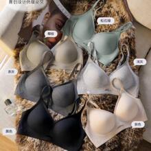 5517 深V领可调节细肩带四排三扣设计美背舒适透气无痕镂空