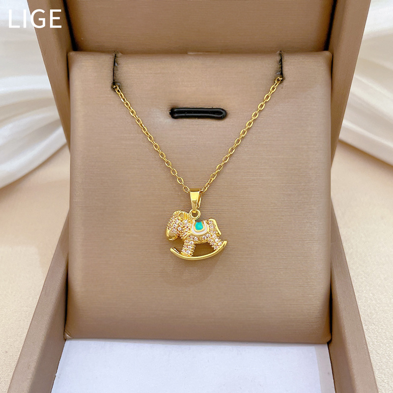 Gorgeous Full Diamond Collarbone Chain Luxury Titanium Steel Necklace_voghion.com