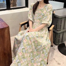 女士可外穿裙子连衣裙外出居家洋气韩版人造棉绵绸宽松连衣裙夏季