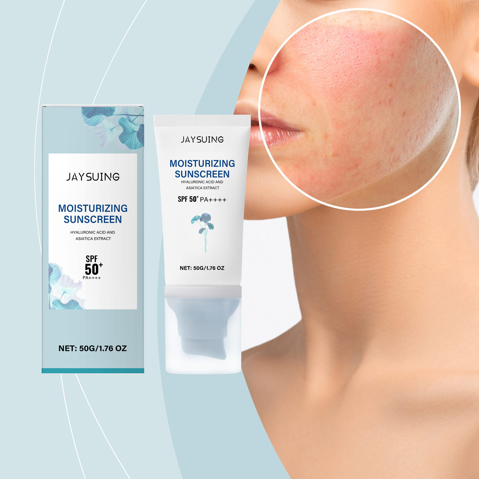 Cross-Border Jaysuing Centella Asiatica Protective Cream Daily Care Moisturizing Skin Lightweight Breathable Summer Outdoor Use