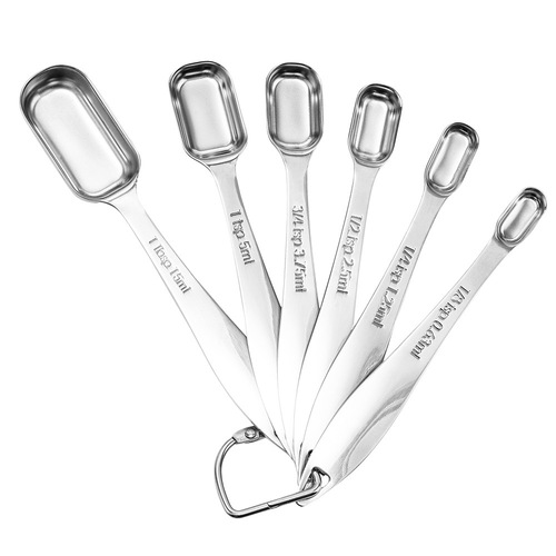 Baking Tools 304 Stainless Steel Measuring Spoon Set Handle Scale Measuring Square Measuring Spoon Kitchen Utensils