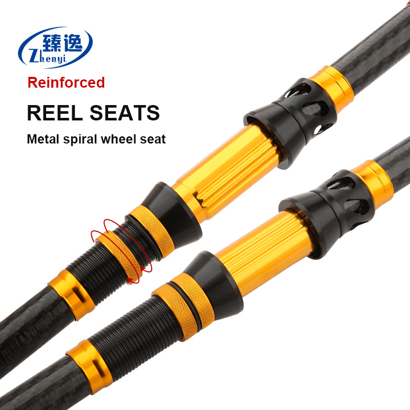 Oro negro carbono retráctil portátil varilla de mar de ajuste duro varilla de caña de pesca retráctil cadena de suministro fábrica de suministro al por mayor