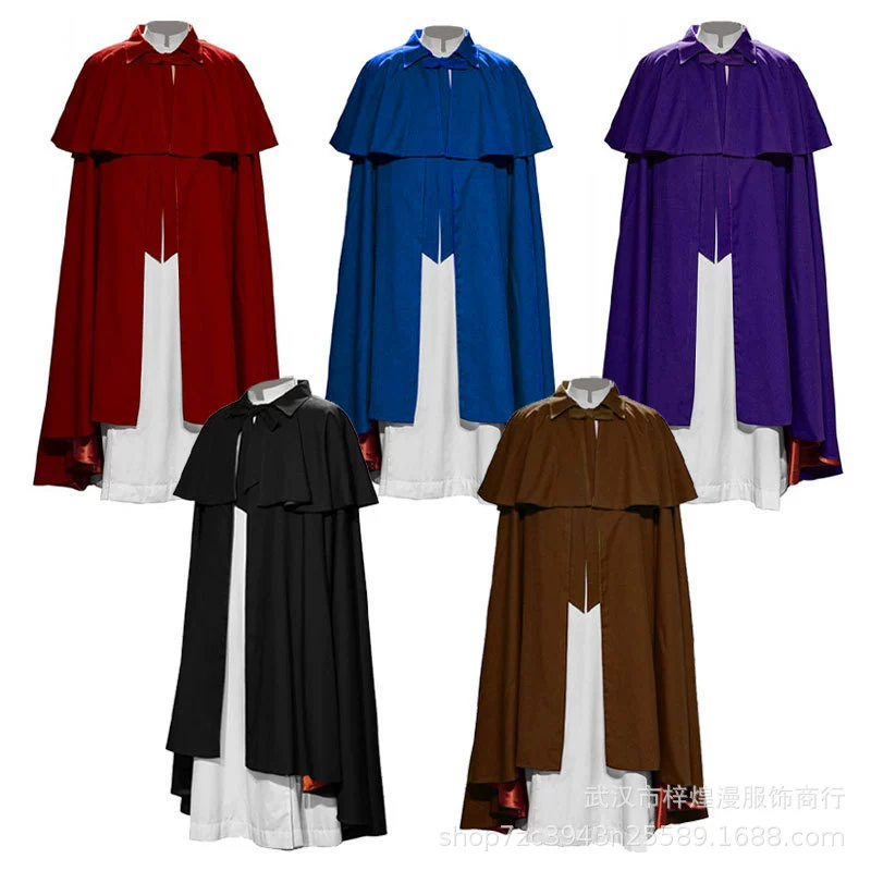 Трансграничный новый средневековый королевский плащ Рождественский косплей Ренессанс плащ плащ